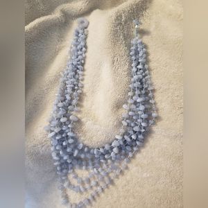 Sajen Chalcedony Stone Necklace multi strand beads